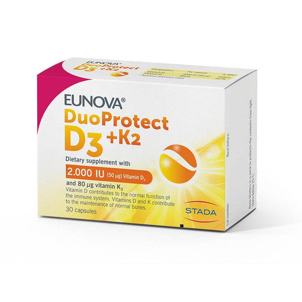 Eunova DuoProtect 2000 D3+K2, 30 kapsula