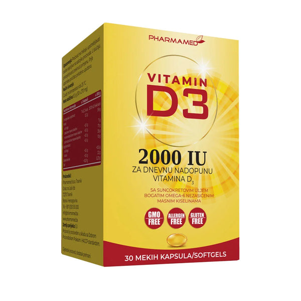 Vitamin D3 2000 IU Pharmamed, 30-120 kapsula