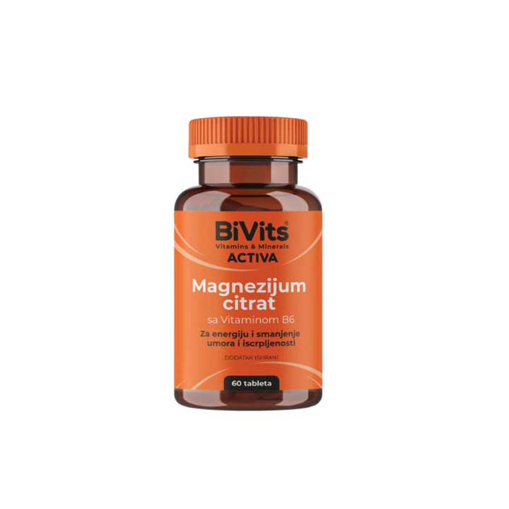 BiVits Activa Magnezijum citrat i vitamin B6, 60 tableta