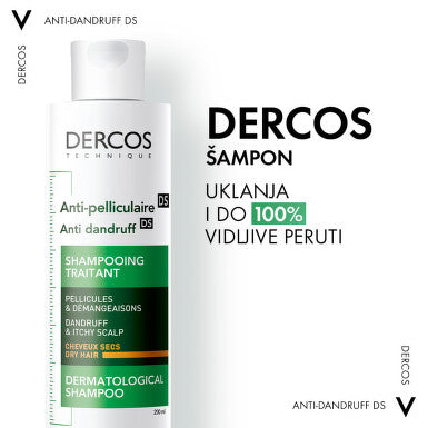 Vichy Dercos Šampon protiv peruti za suhu kosu, 200, 390ml